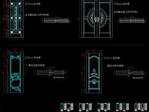 精品木门厂cad图库实木门移门三维剖面设计平面图下载 cad图纸图片大全 编号 19029236